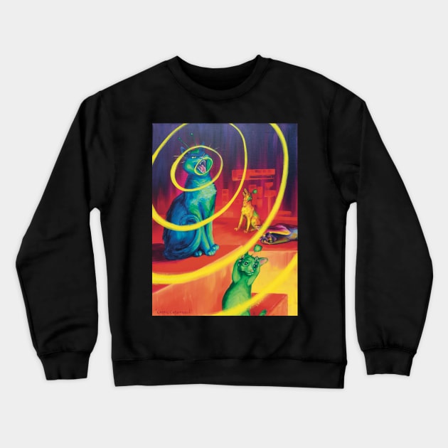 Cosmic Caterwaul Crewneck Sweatshirt by starwilliams